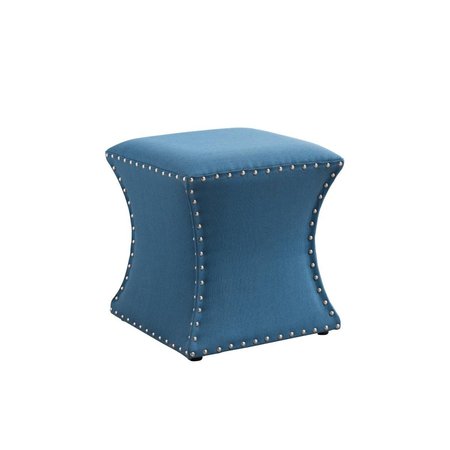 DELUXDESIGNS Transitional Ottoman - Light Blue, 17 x 15 x 15 in. DE2589302